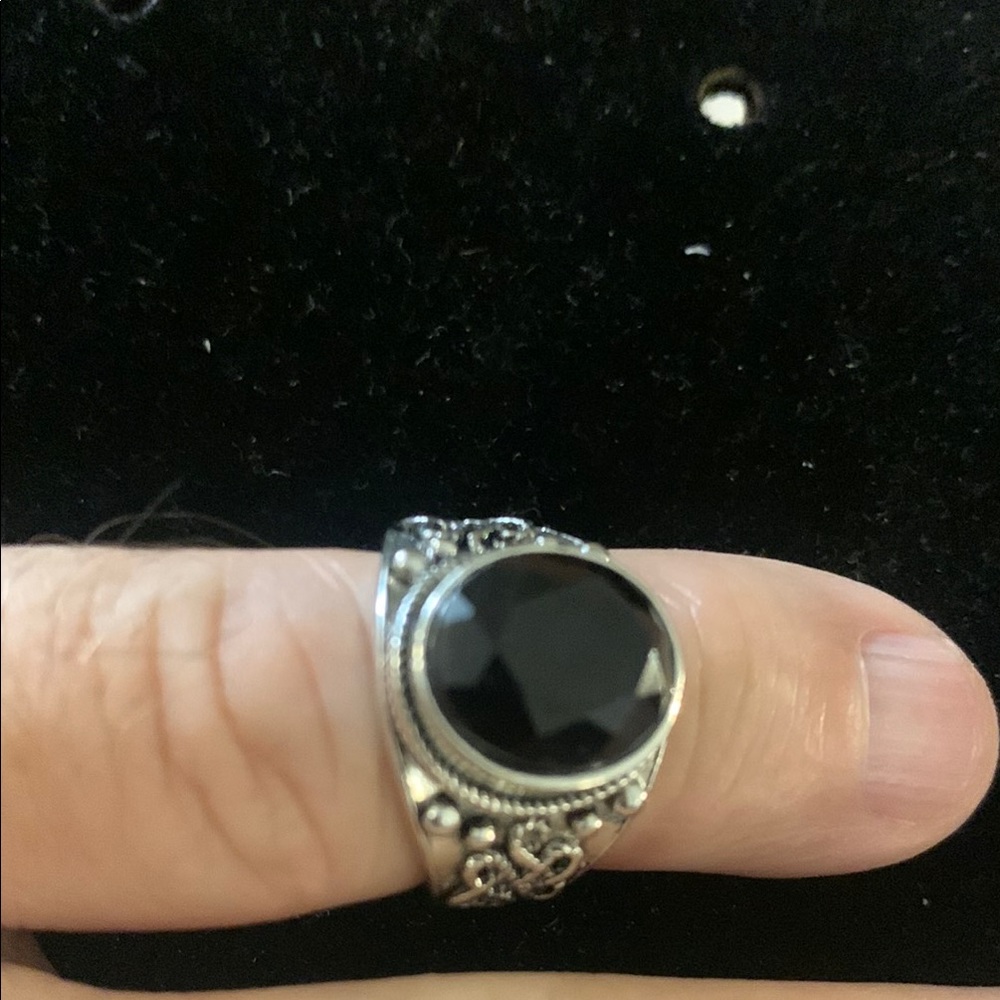 Elegant Black Silver Men's Ring Bogo